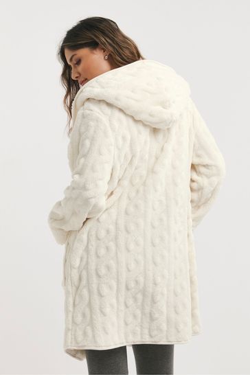 Buy Simply Be Cream Pretty Secrets Oversized Fleece Cardigan from