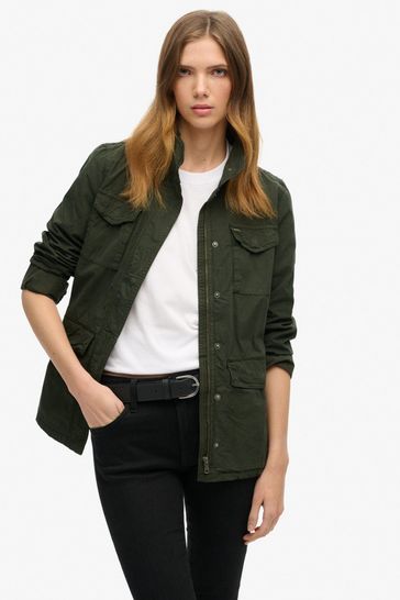 Superdry Green St Tropez M65 Embellished Military Jacket