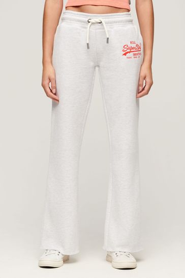 Buy Superdry Grey Neon Vintage Logo Low Rise Flare Joggers from Next Saudi Arabia