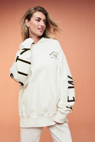 Longline white hoodie 2025