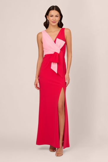 Adrianna Papell Pink Two-Tone Evening Gown