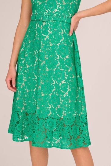 Adrianna papell green lace dress online