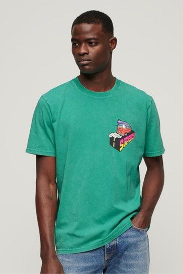 Superdry Green Neon Travel Loose T-Shirt