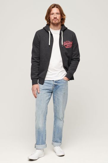 Buy Superdry Grey Vintage Logo Zip Up Hoodie from Next Kuwait