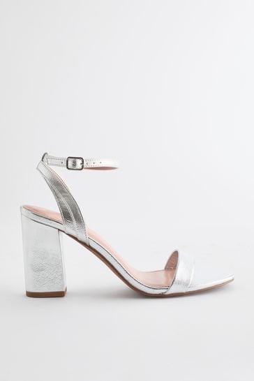 Buy Silver Extra Wide Fit Forever Comfort Block Heel Sandals from Next Kuwait