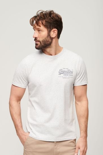 Superdry White Vintage Logo Heritage Chest T-Shirt