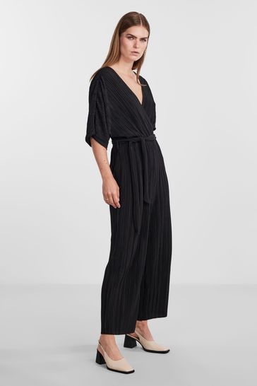Buy Y.A.S Black Plisse Belted Jumpsuit from Next United Arab Emirates