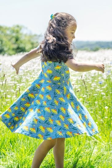 Blue flower print dress store