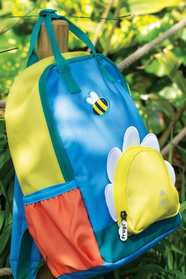 Frugi Blue Daisy Ramble Rainbow Backpack