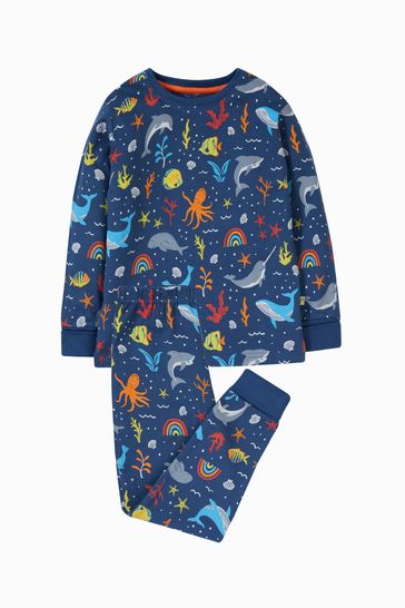 Frugi Blue Rainbow Sea Pyjama Set