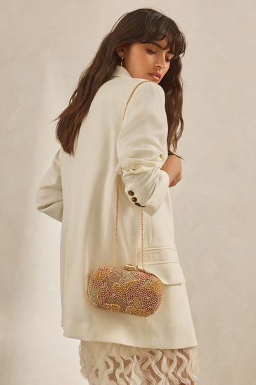 Buy Pink Beaded Boxy Clutch Bag from Next Denmark