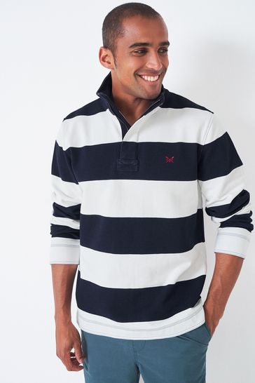 Crew Clothing Stripe Padstow Cotton Piqué Sweatshirt