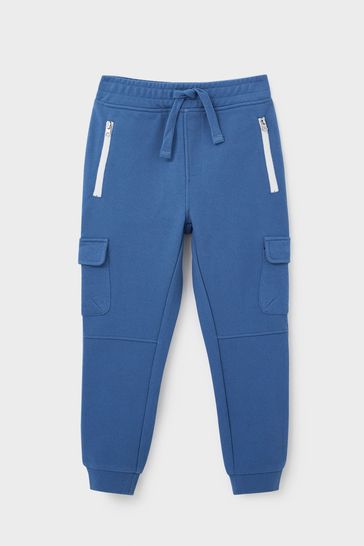 Crew Clothing Company Blue Cotton Joggers