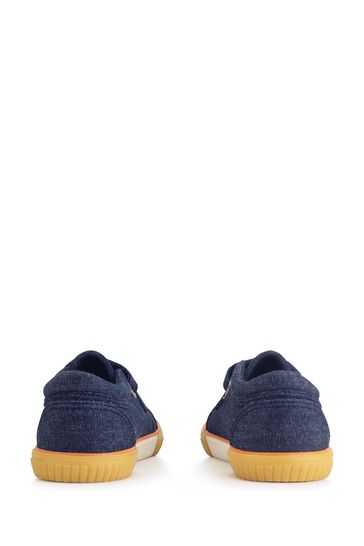 Start Rite Blue Sandy Beach Denim Washable Canvas Double Rip Tape Summer Shoes