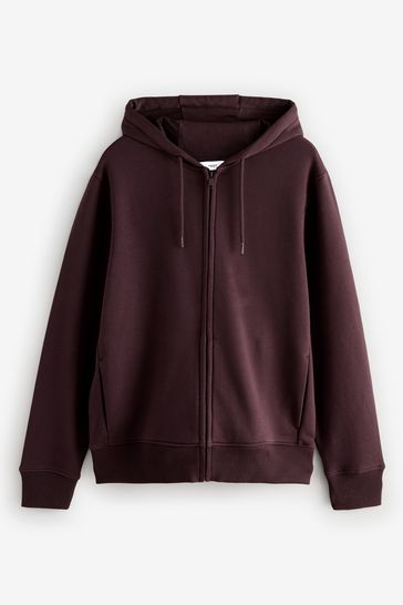 Buy Burgundy Red Cotton Rich Jersey Zip Through Hoodie from Next Bahrain