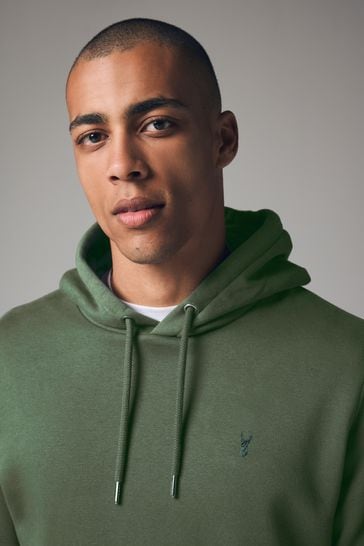 Buy Khaki Green Regular Fit Cotton Rich Jersey Fabric Hoodie from Next Bahrain