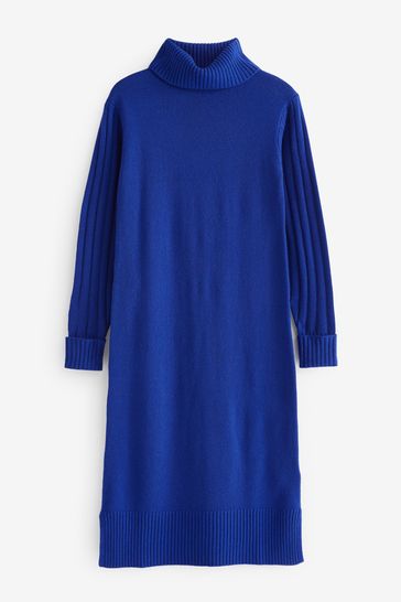 Pure Collection Blue Knitted Sweater Dress