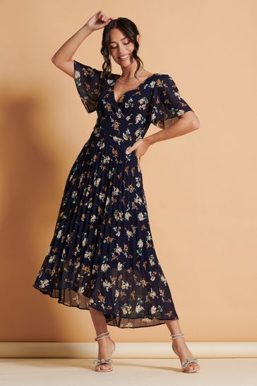 Jolie moi pleated discount dress