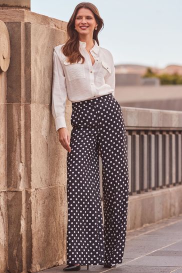 Black and white polka dot deals palazzo pants