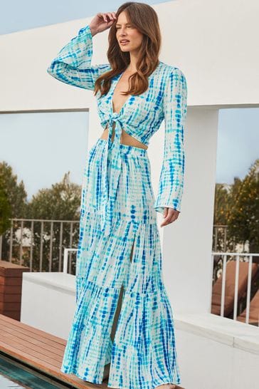 Buy Sosandar Blue Holiday Top Co Ord Blouse from Next Luxembourg