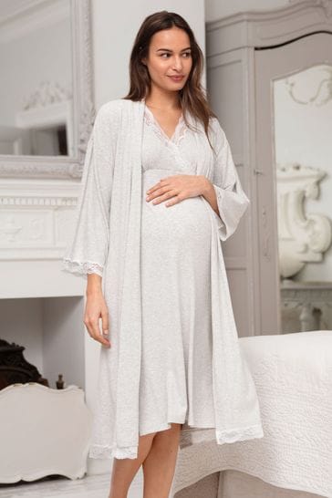 Seraphine Grey Crossover Pregnancy and Maternity Nightie