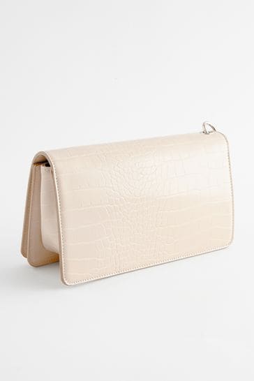 White croc clutch bag hot sale