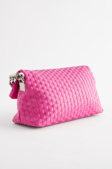 Buy Hot Pink Weave Clutch Bag from Next Turkey