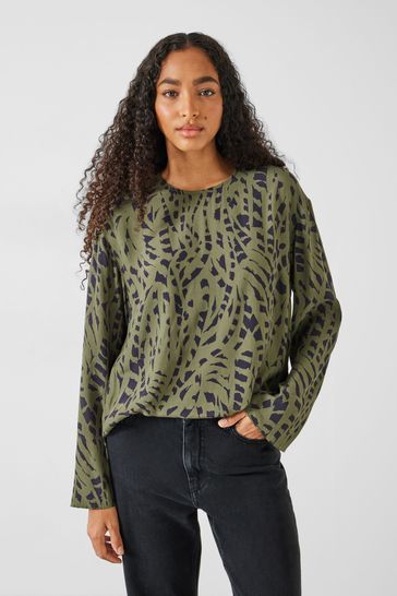 Hush Green Sofia Draped Blouse