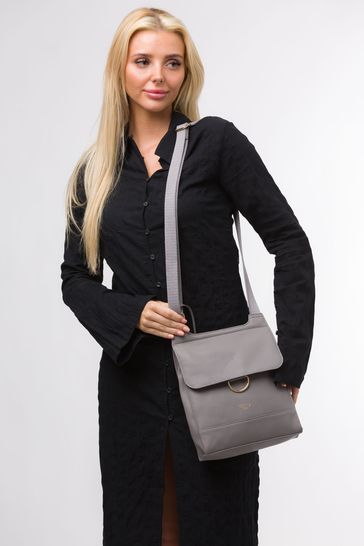 Cultured London Covent Leather Cross-Body Dark Bag