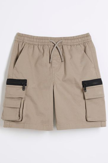 River Island Natural Cargo Boys Shorts