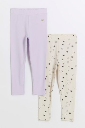 Girls cream leggings discount
