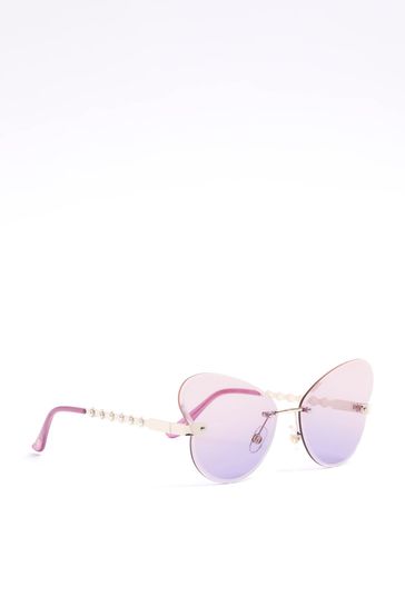 Buy River Island Purple Girls Ombre Butterfly Sunglasses from Next
