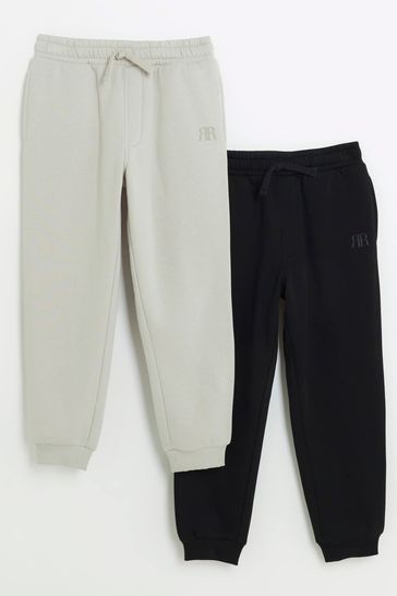 Buy River Island Grey Boys Multipack Joggers 2 PK from Next Bahrain