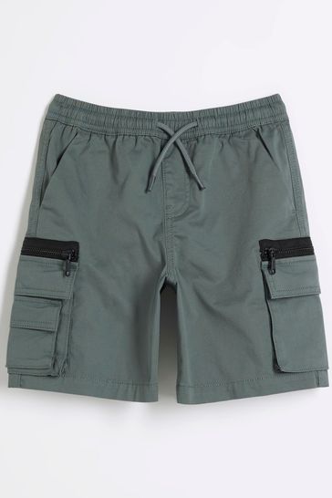 River Island Green Boys Cargo Shorts