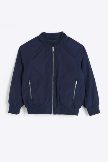 Buy River Island Blue Boys Smart Bomber Jacket from Next Bahrain
