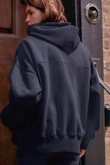 Navy longline hoodie new arrivals