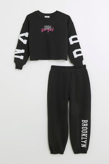 River Island Brooklyn Girls Sweatshirt and Jogger Set