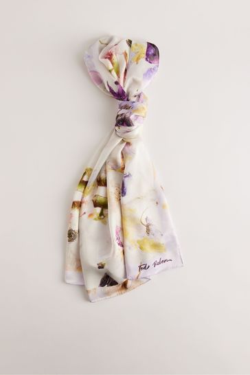 Ted Baker Irisy Floral Printed Long Silk Scarf