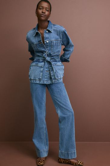 Buy Mid Blue Elevated 4 Pocket 100 Cotton Denim Jacket from Next Denmark