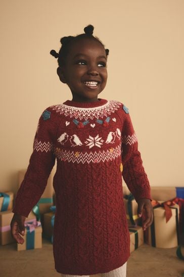Red fairisle christmas jumper hot sale