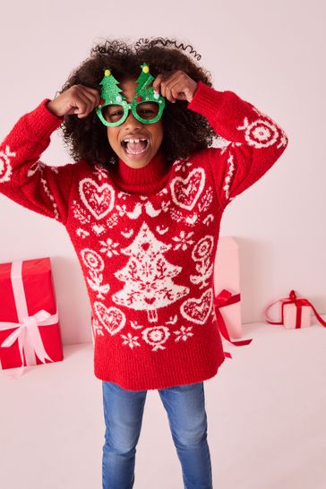 Red christmas sweater dress top