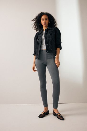 Grey Jersey Denim Leggings