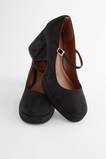 Buy Black Forever Comfort Platform Mary Jane Heels from Next Bahrain
