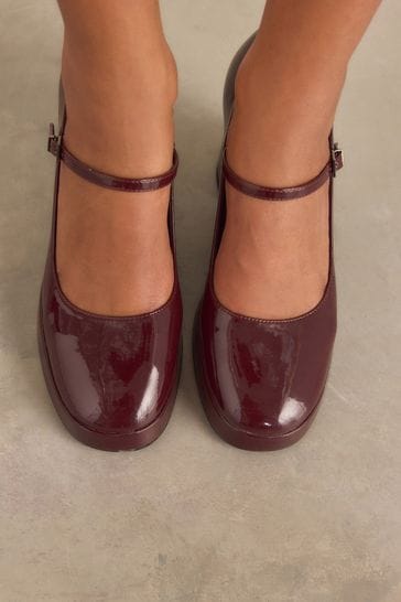 Buy Burgundy Forever Comfort Platform Mary Jane Heels from Next Bahrain