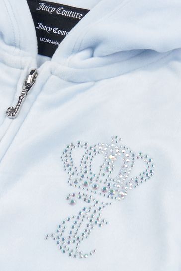 Lipsy velour hoodie with diamante shop crown back