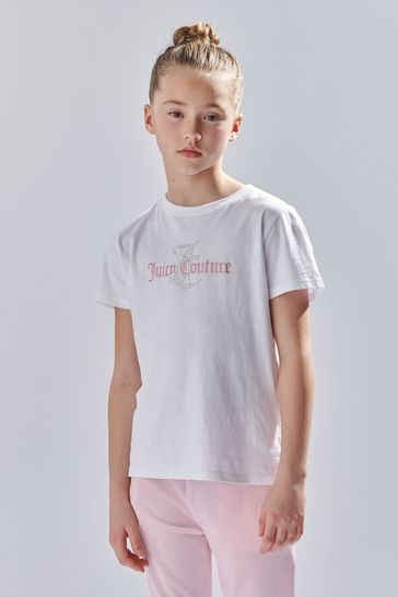 Juicy Couture Classic Fit Girls Diamante T-Shirt
