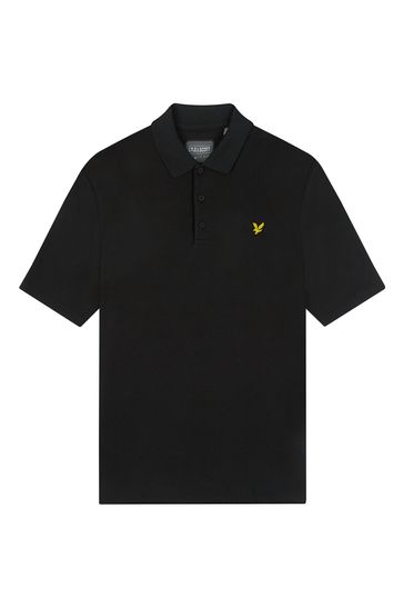 Buy Lyle Scott Golf Tech Black Polo Shirt from Next Luxembourg