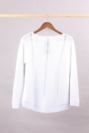 Lakeland Clothing Cleo Knitted White Jumper