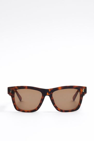 River Island Brown Wayfarer Tort Sunglasses