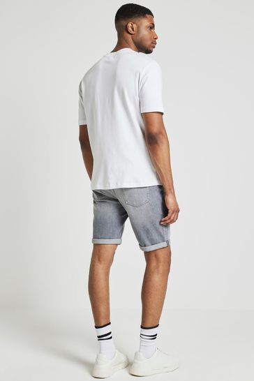 River island white denim shorts shop